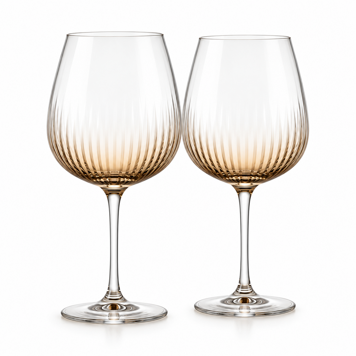 Amber Optic Rib Red Wine Glass – Set of 2