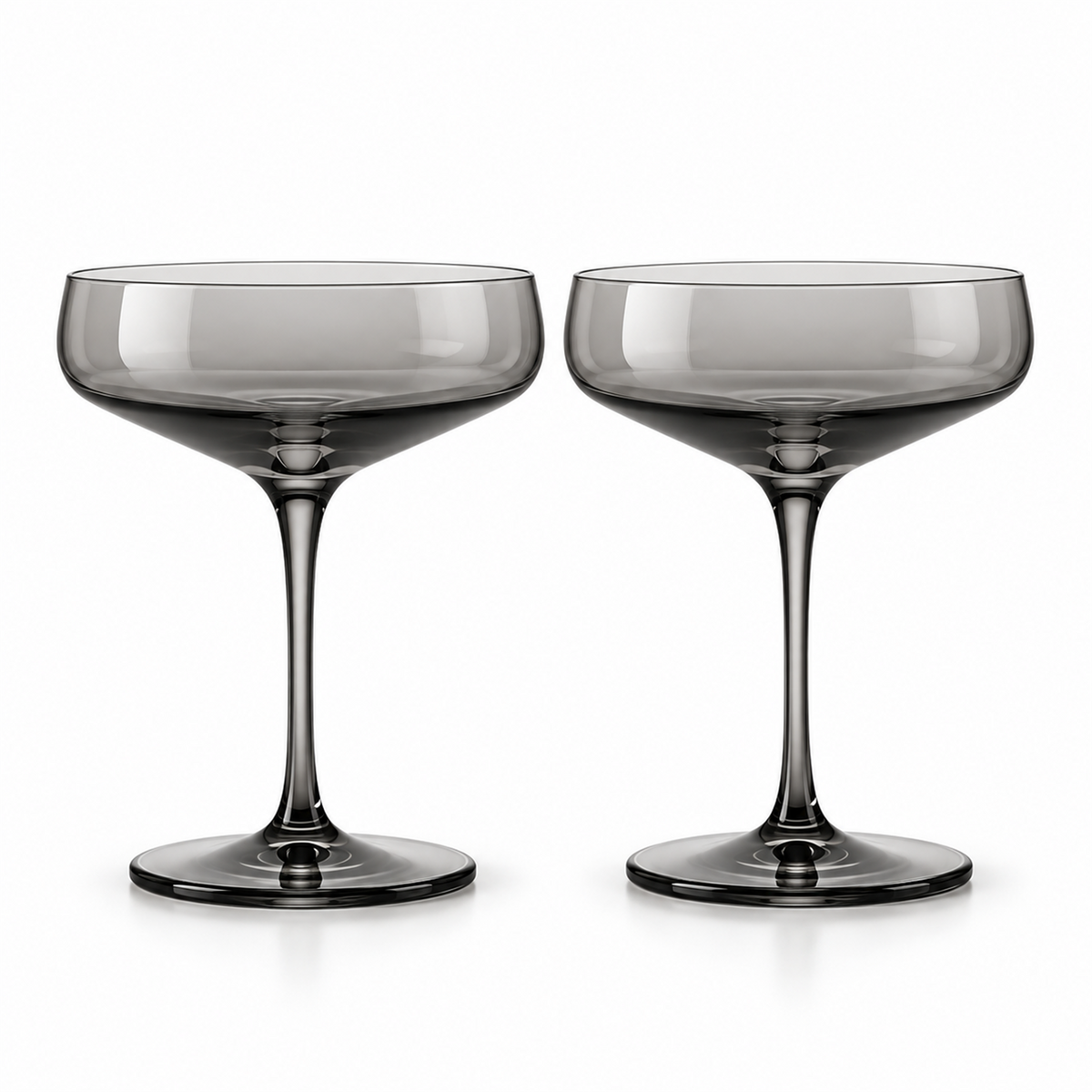 Smoke Architectural Coupe Cocktail Glass – Set of 2