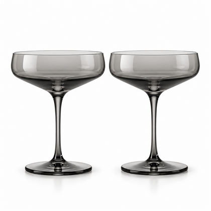 Smoke Architectural Coupe Cocktail Glass – Set of 2