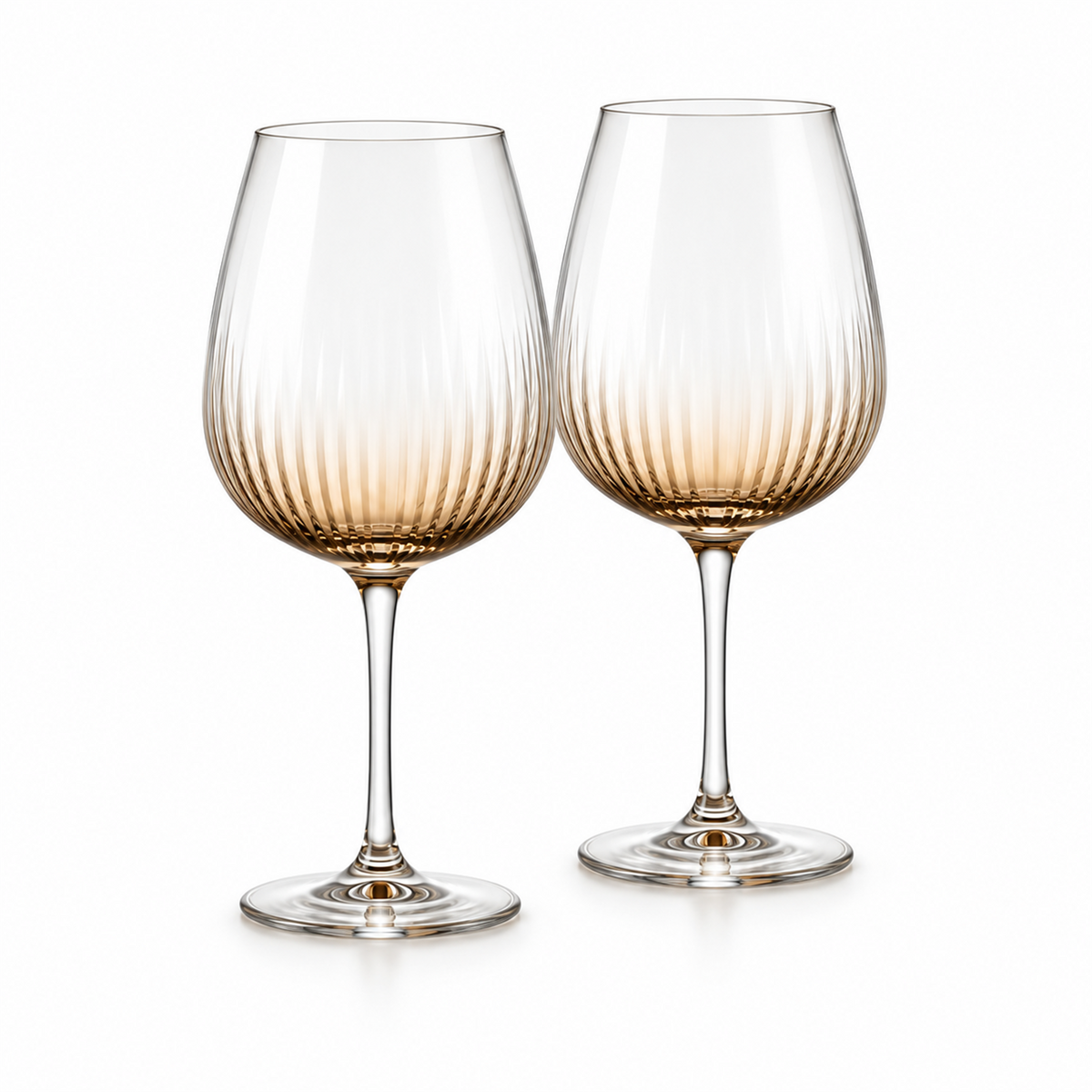 Amber Optic Rib White Wine Glass – Set of 2