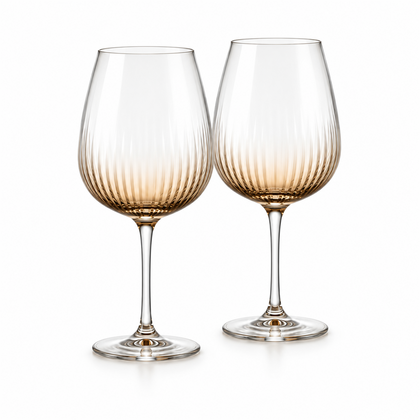 Amber Optic Rib White Wine Glass – Set of 2