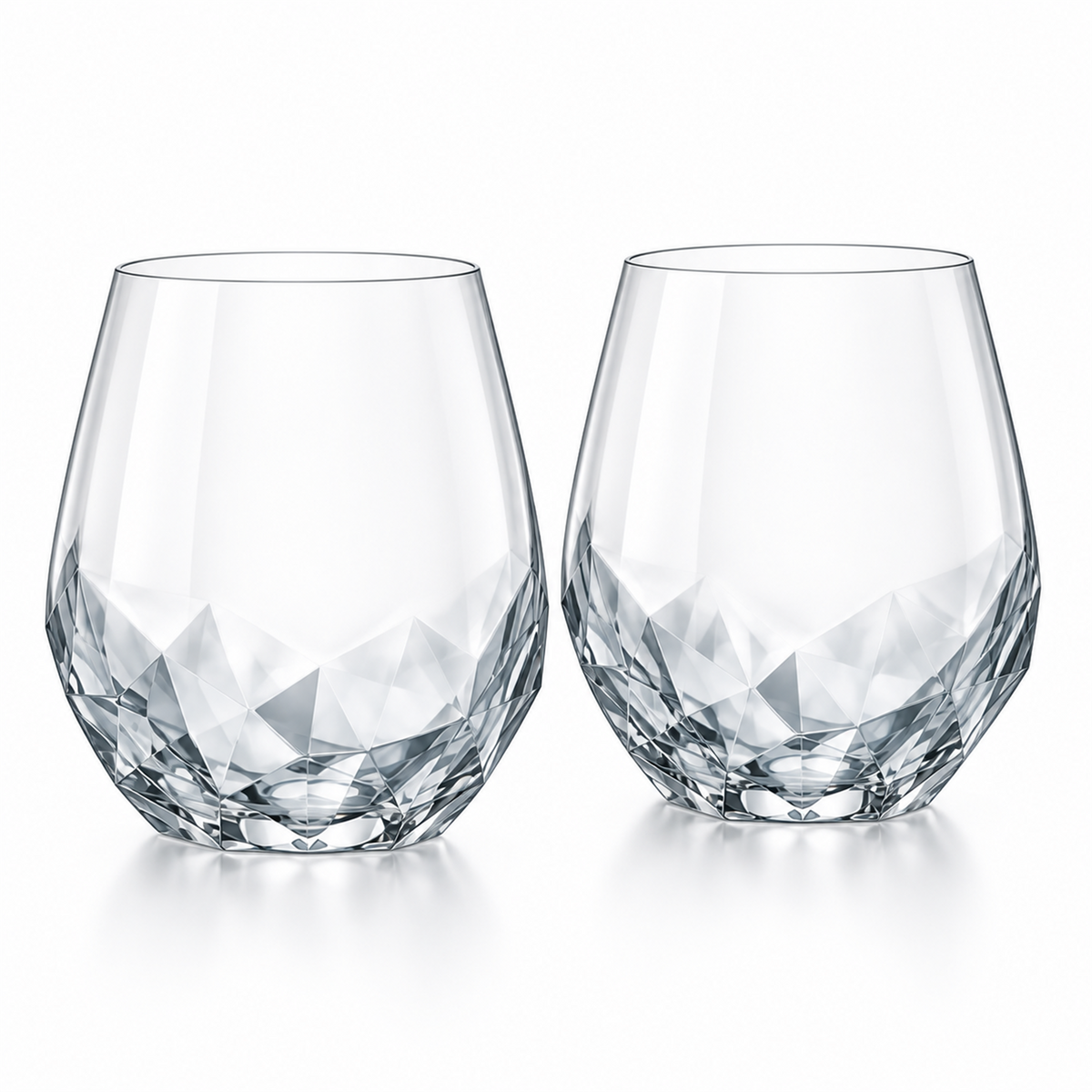Glacier Facet Stemless Wine Tumbler – Set of 2