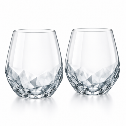Glacier Facet Stemless Wine Tumbler – Set of 2