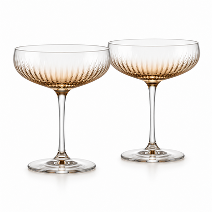 Amber Optic Rib Coupe Cocktail Glass – Set of 2