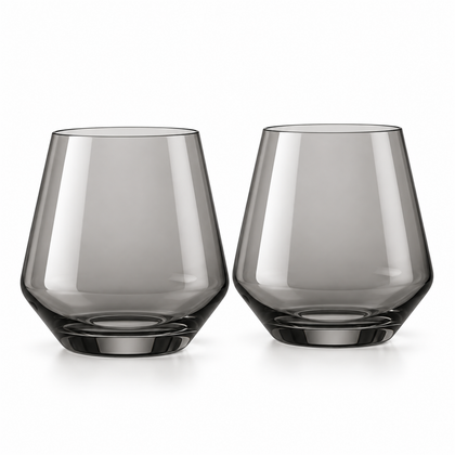 Smoke Architectural Stemless Wine Tumbler – Set of 2