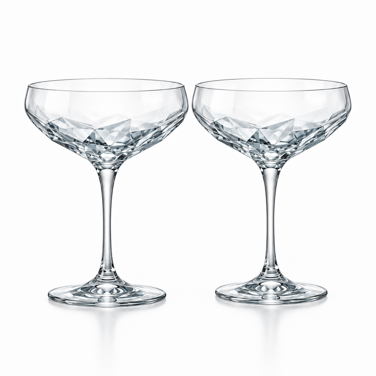 Glacier Facet Coupe Cocktail Glass – Set of 2