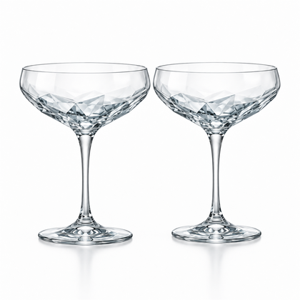 Glacier Facet Coupe Cocktail Glass – Set of 2