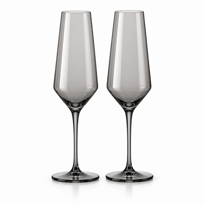 Smoke Architectural Champagne Glass – Set of 2