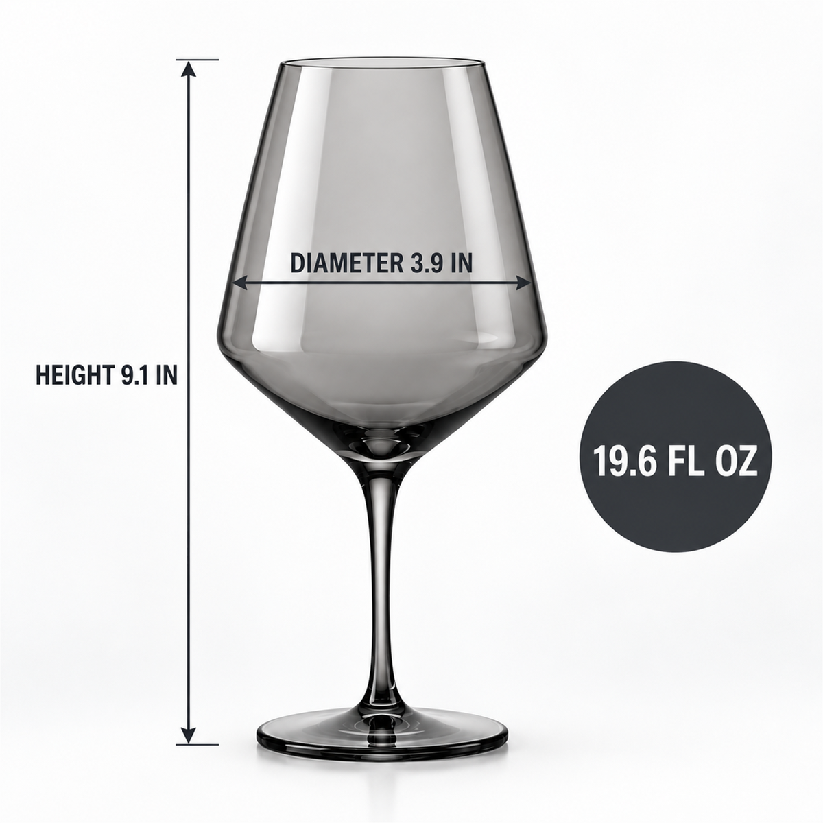 Smoke Architectural Red Wine Glass – Set of 2