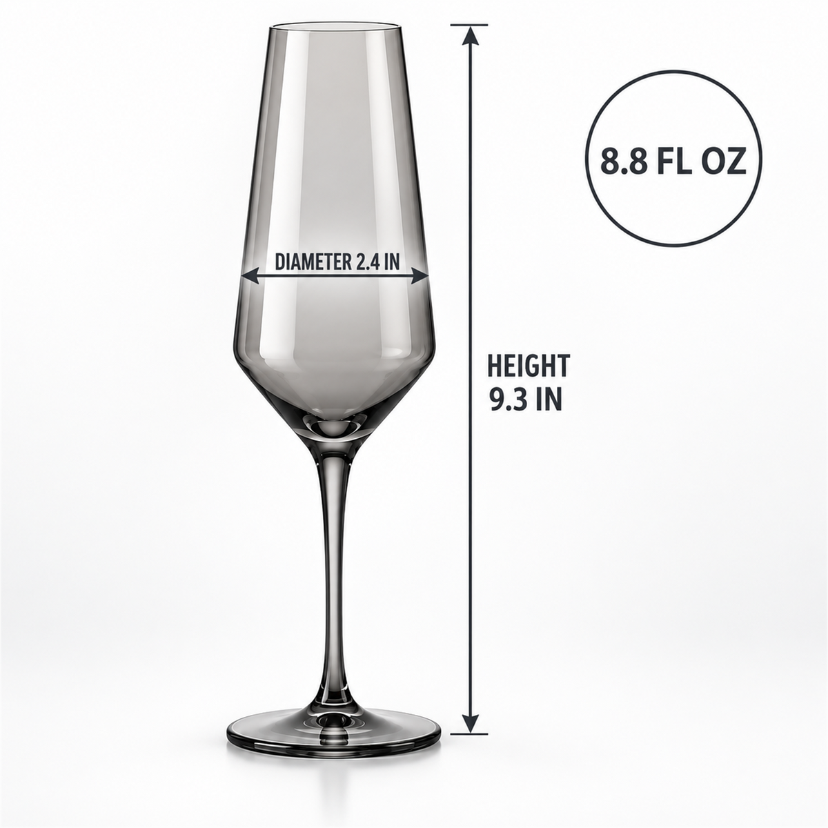 Smoke Architectural Champagne Glass – Set of 2