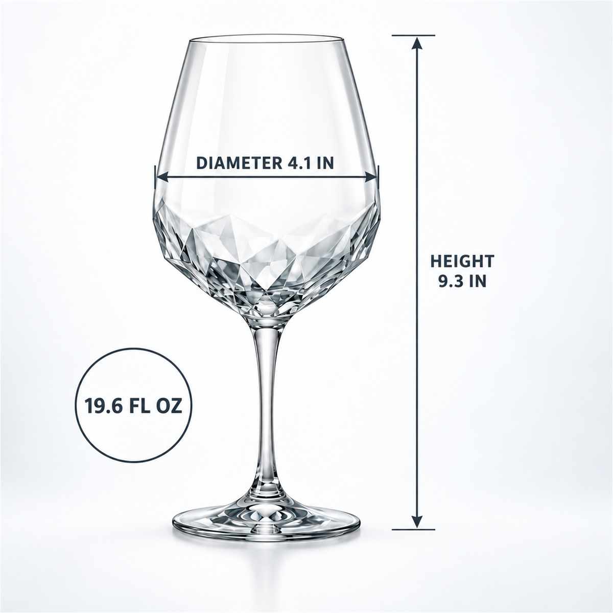 Glacier Facet Red Wine Glass – Set of 2
