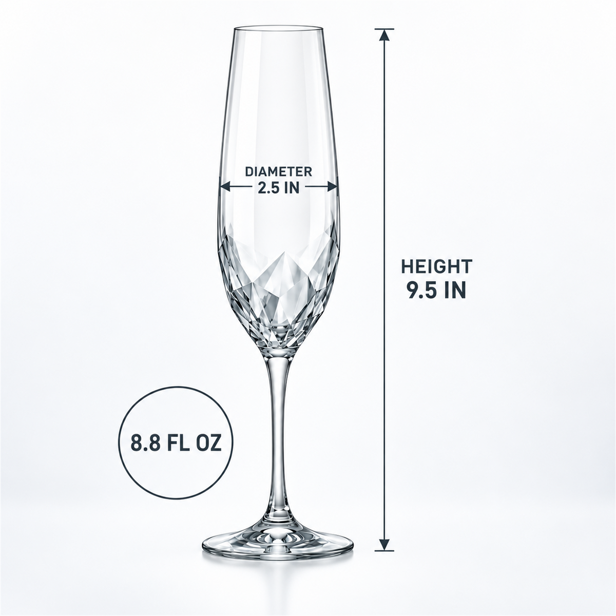 Glacier Facet Champagne Flute – Set of 2