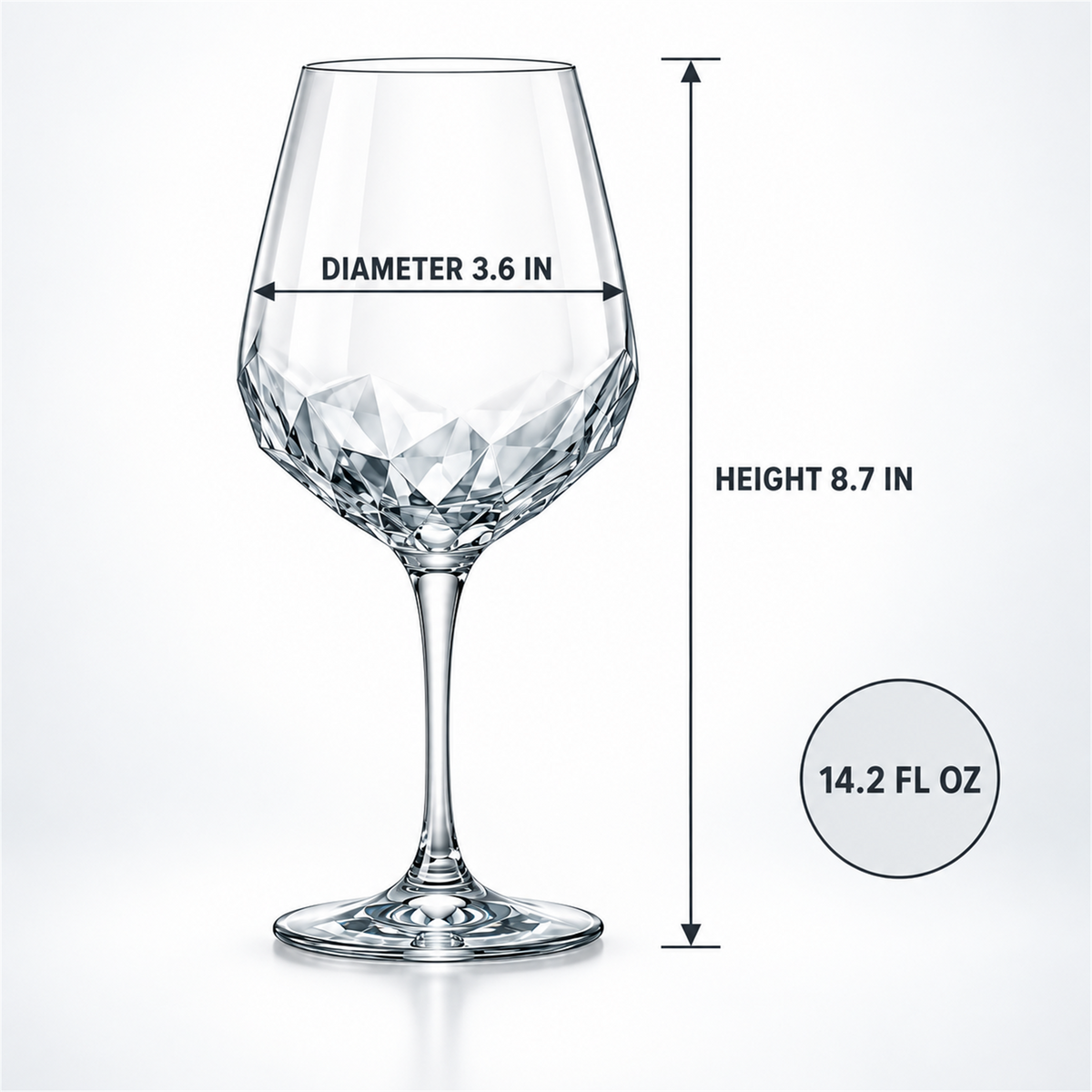 Glacier Facet White Wine Glass – Set of 2