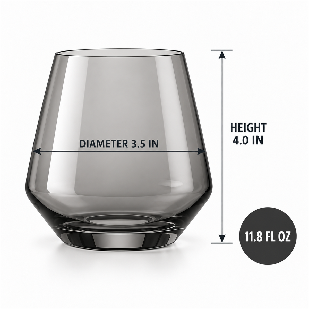 Smoke Architectural Stemless Wine Tumbler – Set of 2