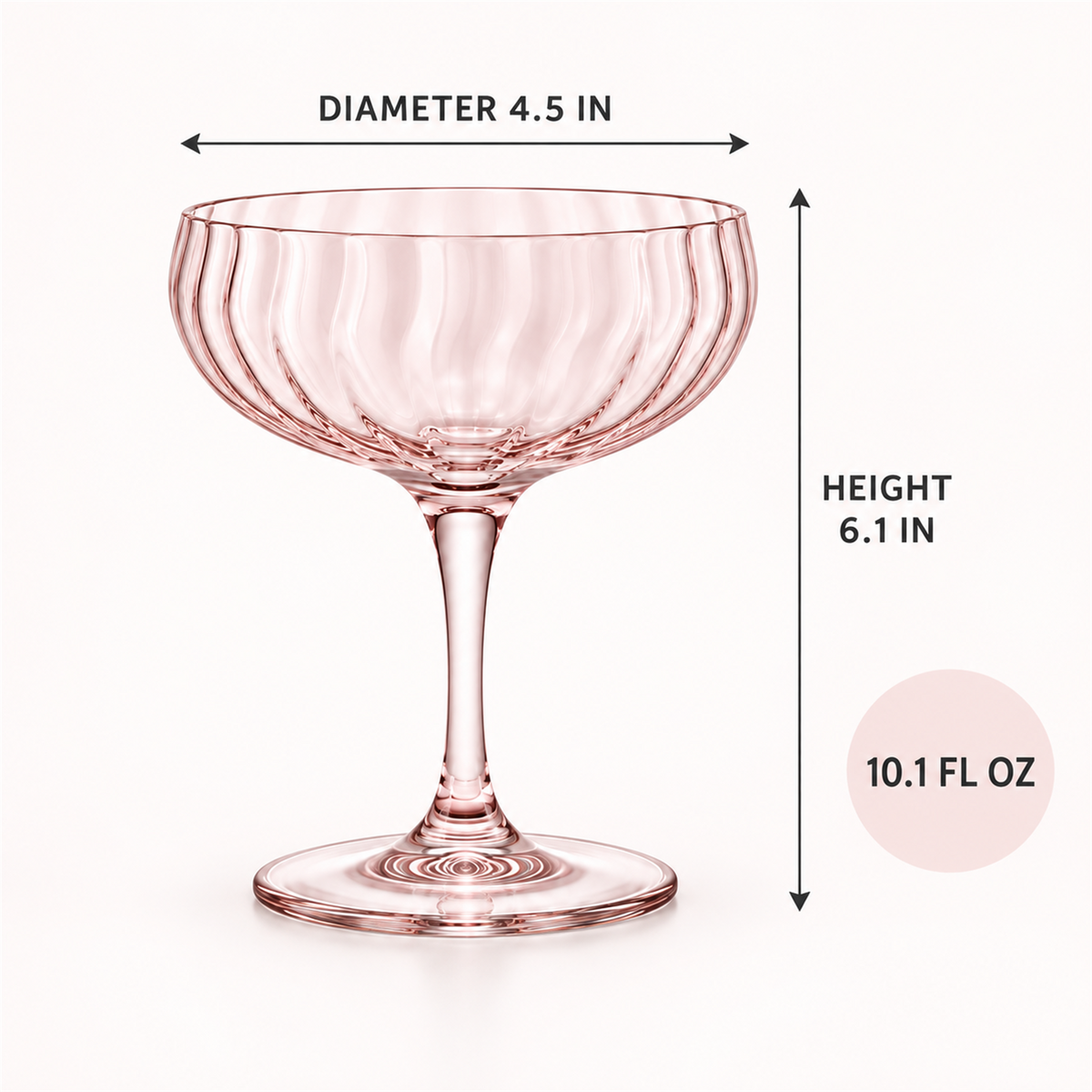 Vintage Wave Coupe Cocktail Glass – Set of 2