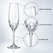Glacier Facet Champagne Flute – Set of 2 – Design details