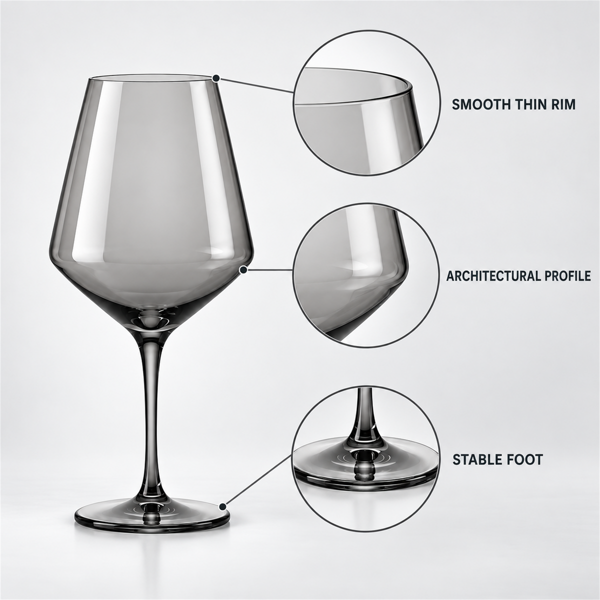 Smoke Architectural White Wine Glass – Set of 2