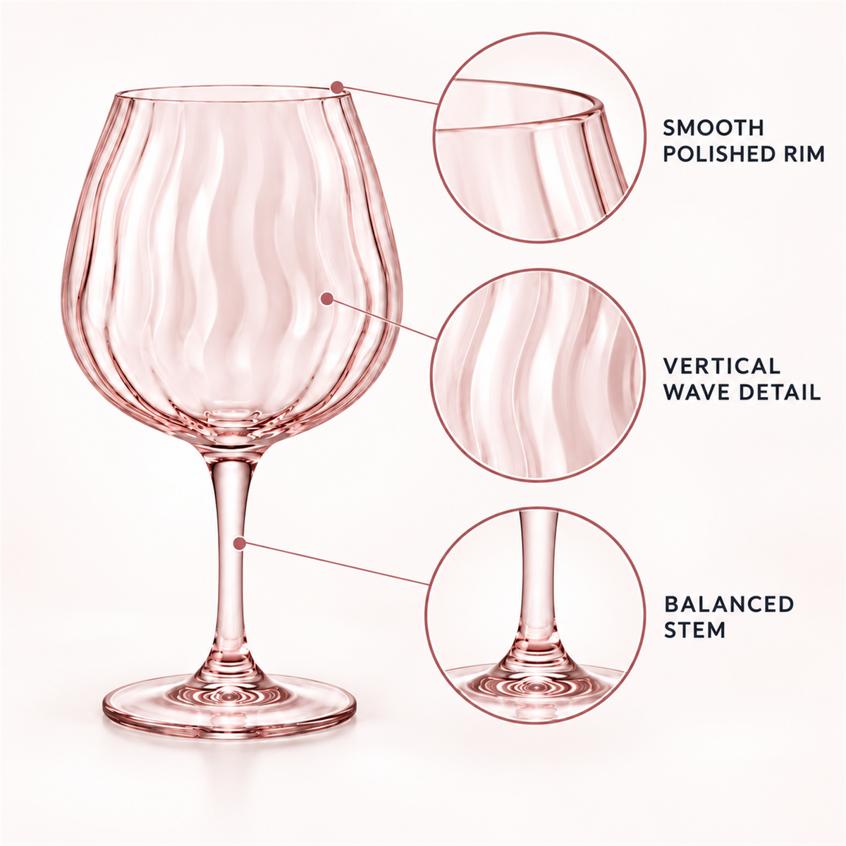 Vintage Wave Red Wine Glass – Set of 2