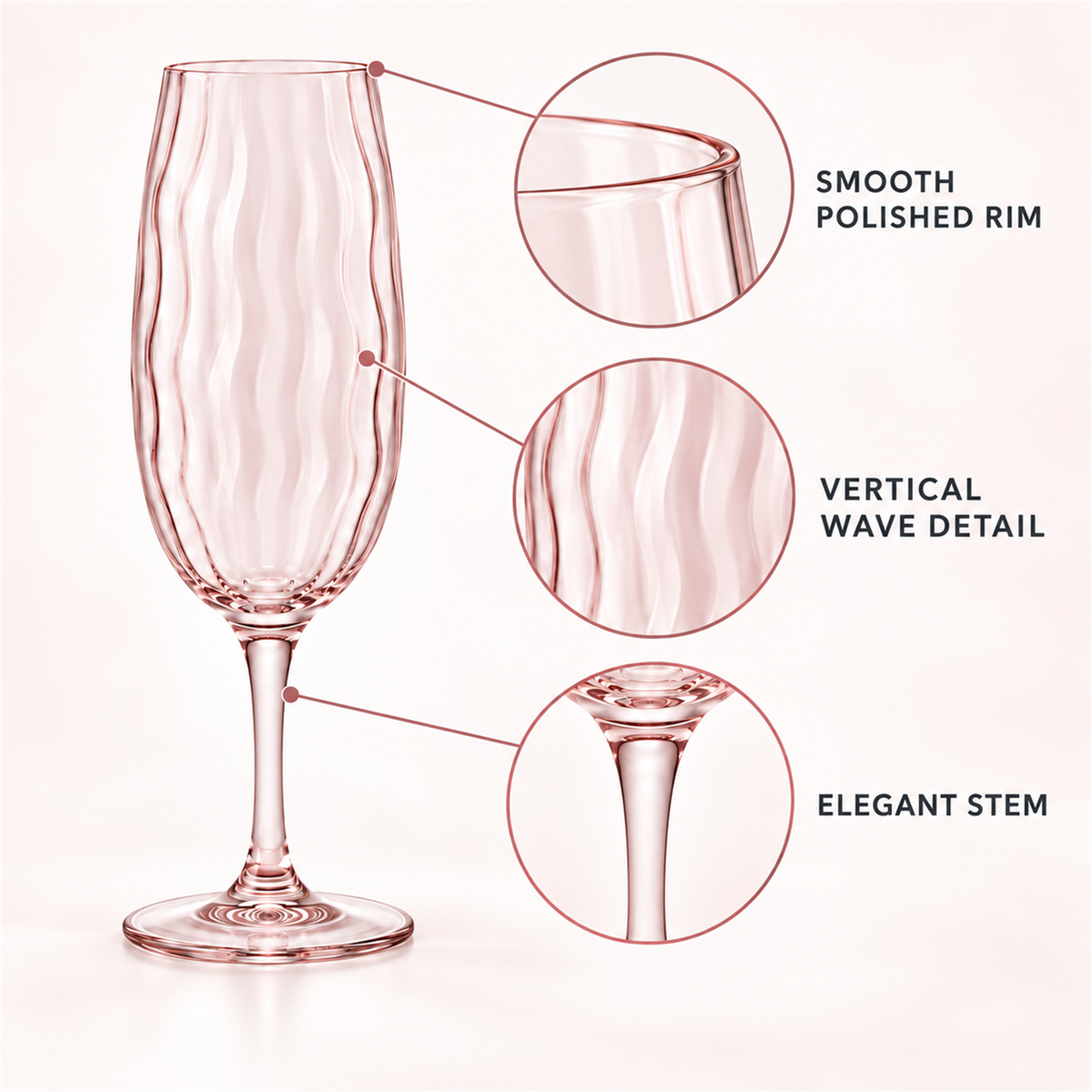 Vintage Wave Champagne Glass – Set of 2
