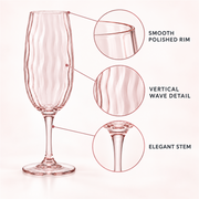 Vintage Wave Champagne Glass – Set of 2 – Design details