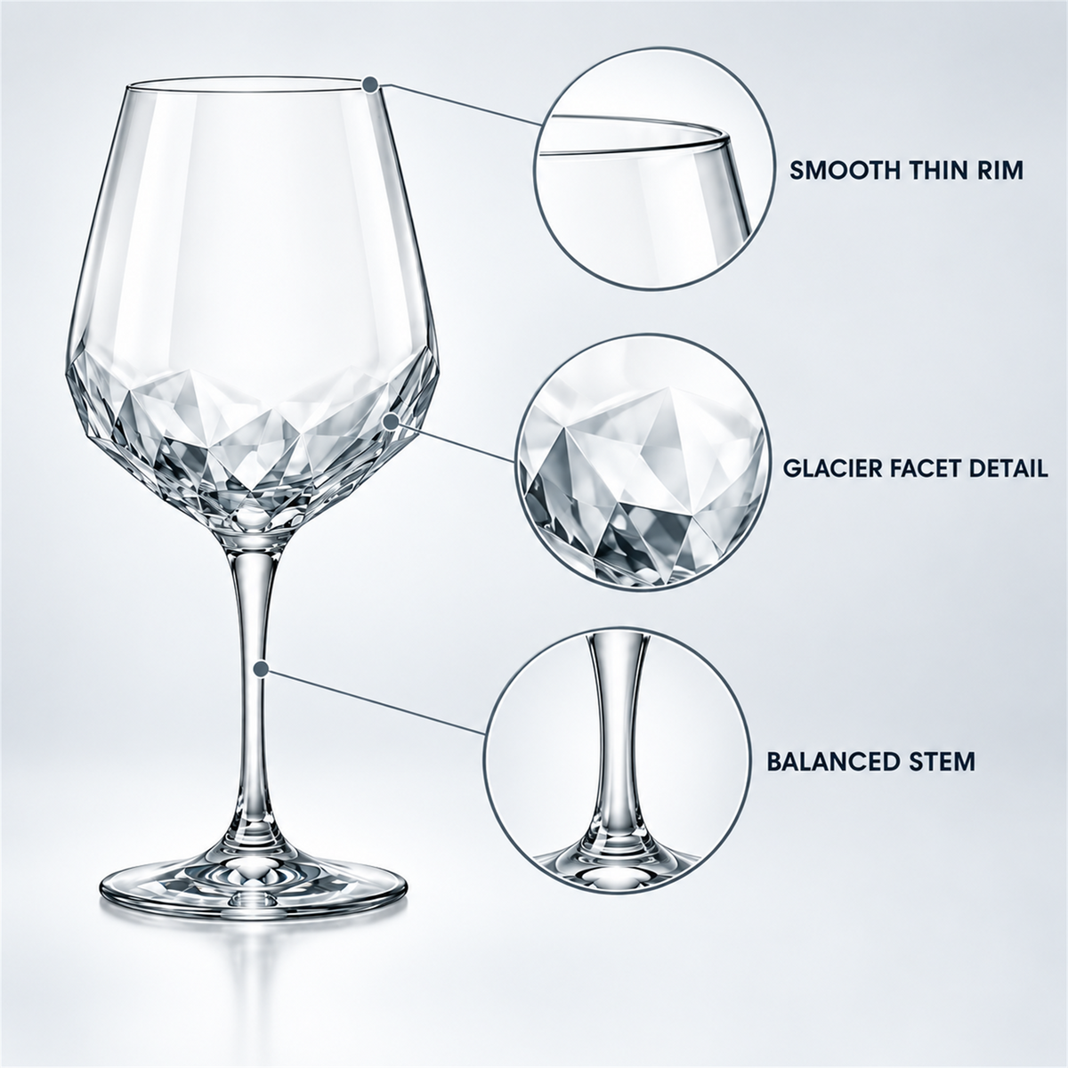 Glacier Facet White Wine Glass – Set of 2