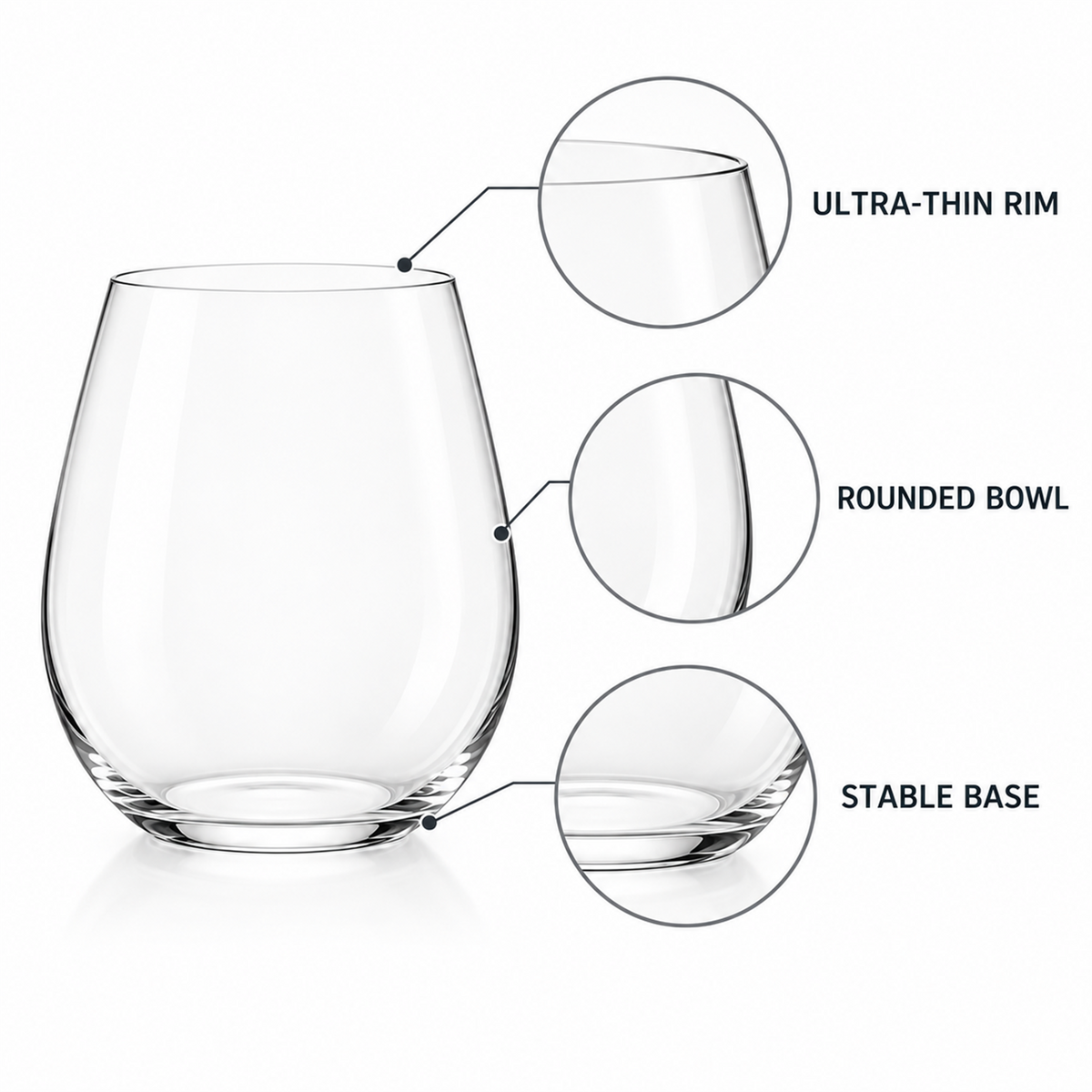 Nordic Thin Wall Stemless Wine Tumbler – Set of 2