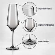 Smoke Architectural Champagne Glass – Set of 2 – Design details