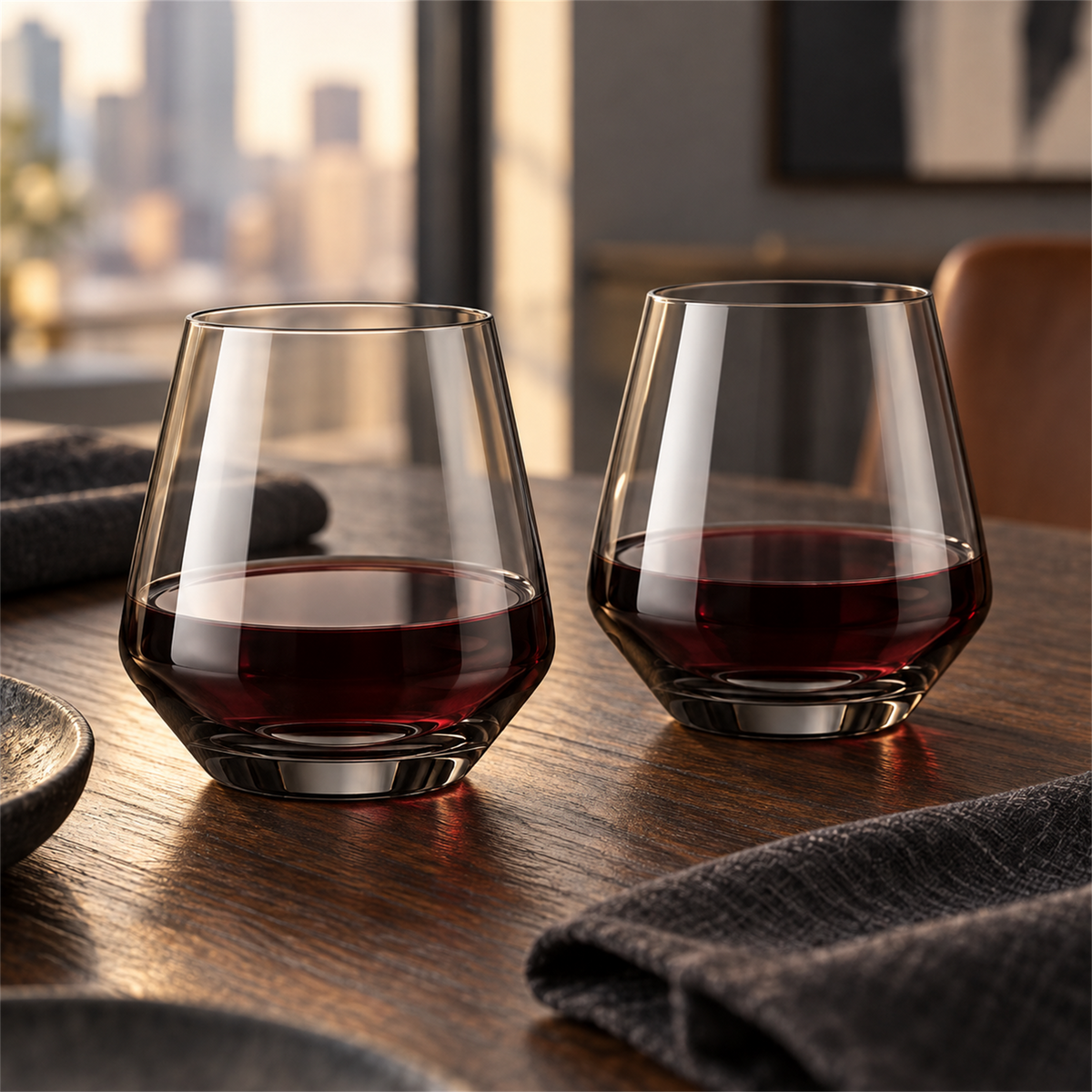 Smoke Architectural Stemless Wine Tumbler – Set of 2