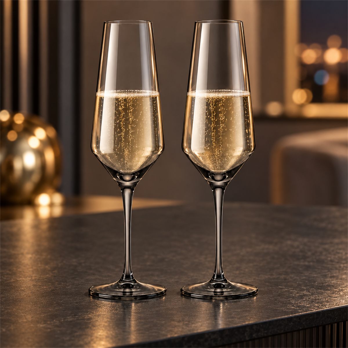Smoke Architectural Champagne Glass – Set of 2