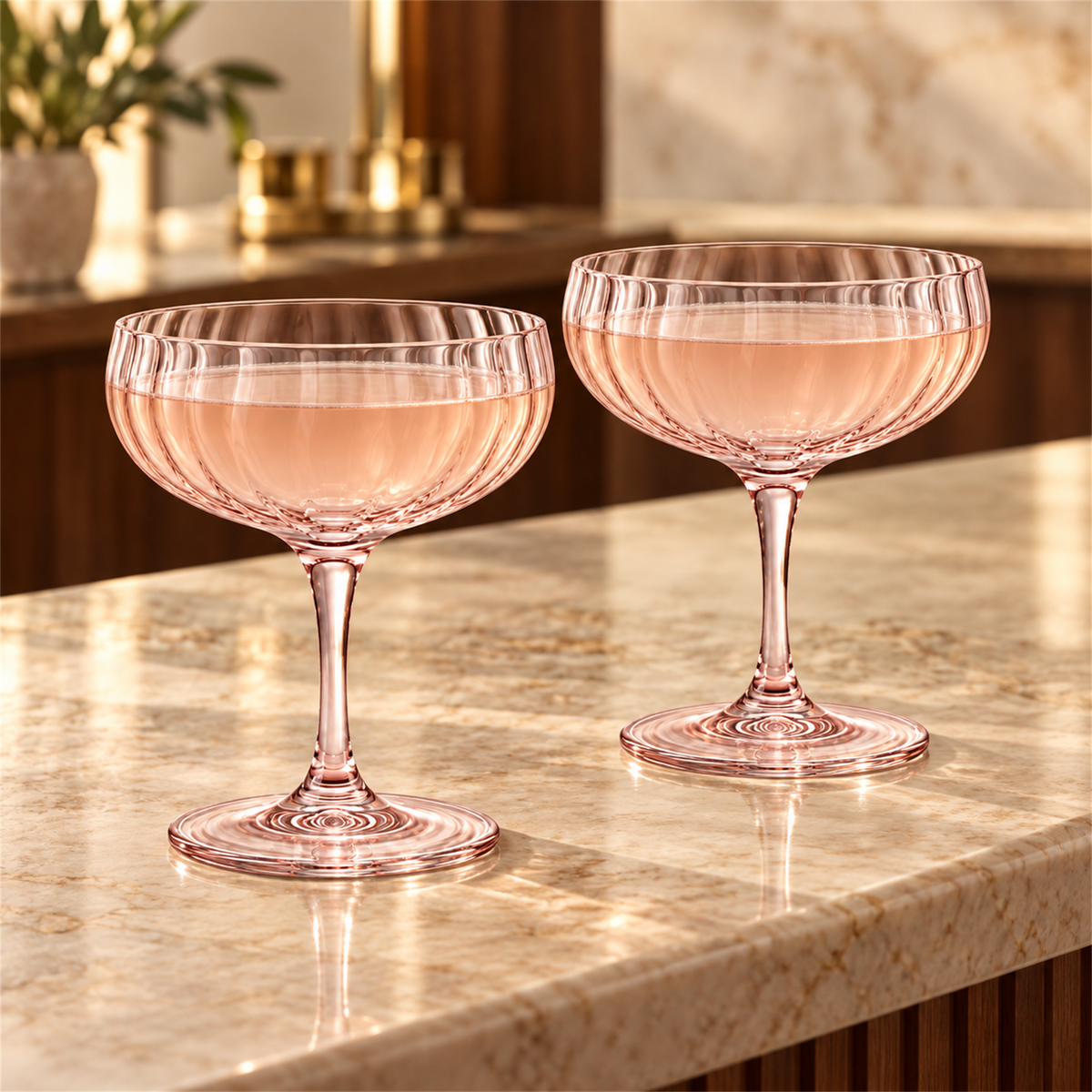 Vintage Wave Coupe Cocktail Glass – Set of 2