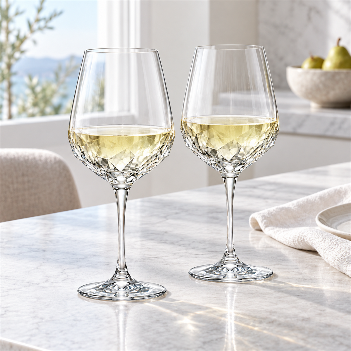 Glacier Facet White Wine Glass – Set of 2