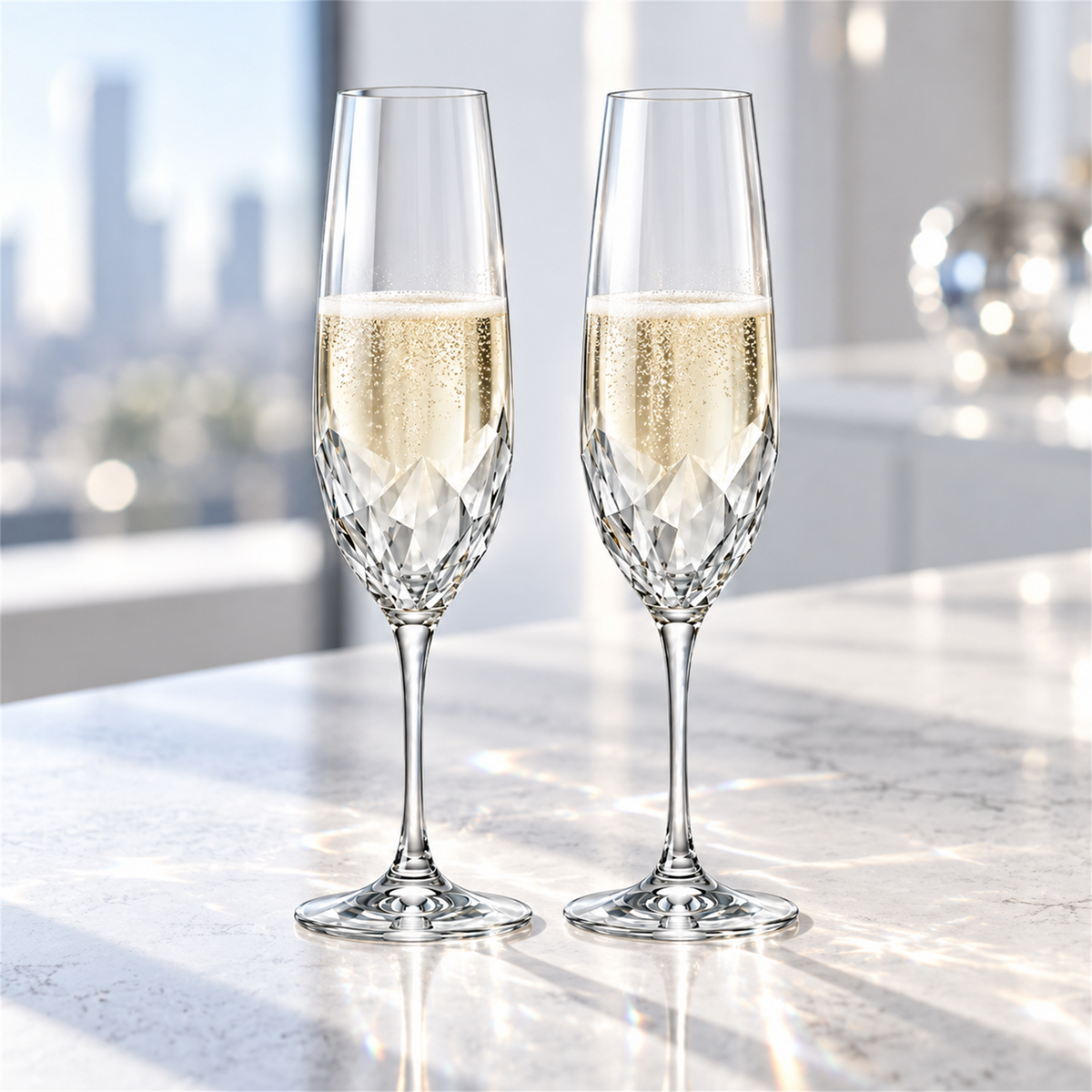 Glacier Facet Champagne Flute – Set of 2