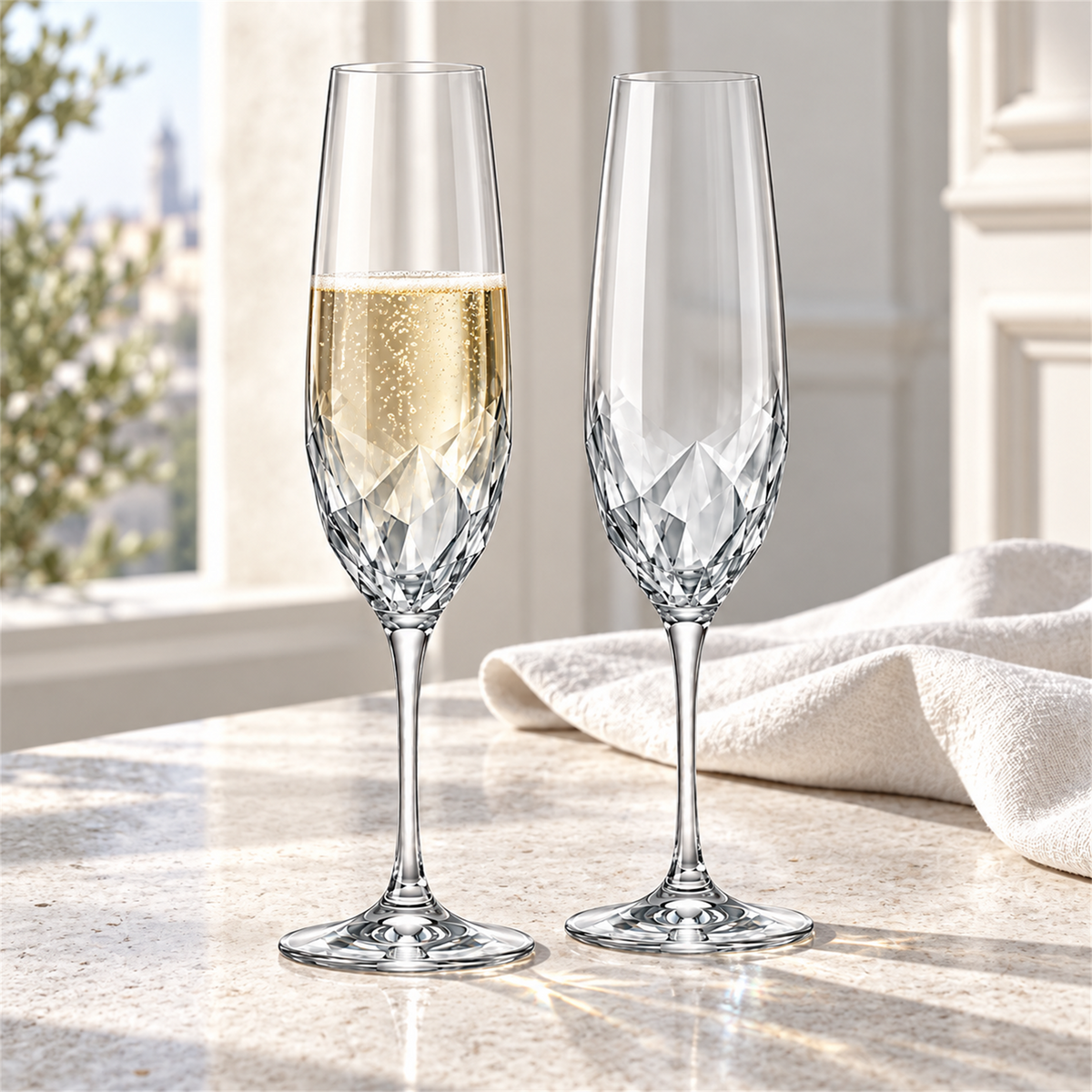 Glacier Facet Champagne Flute – Set of 2