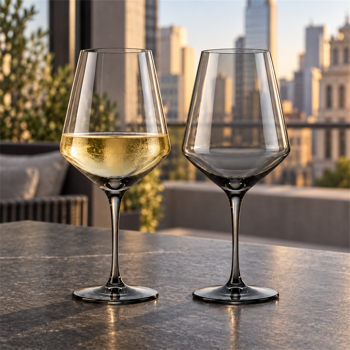 Smoke Architectural White Wine Glass – Set of 2