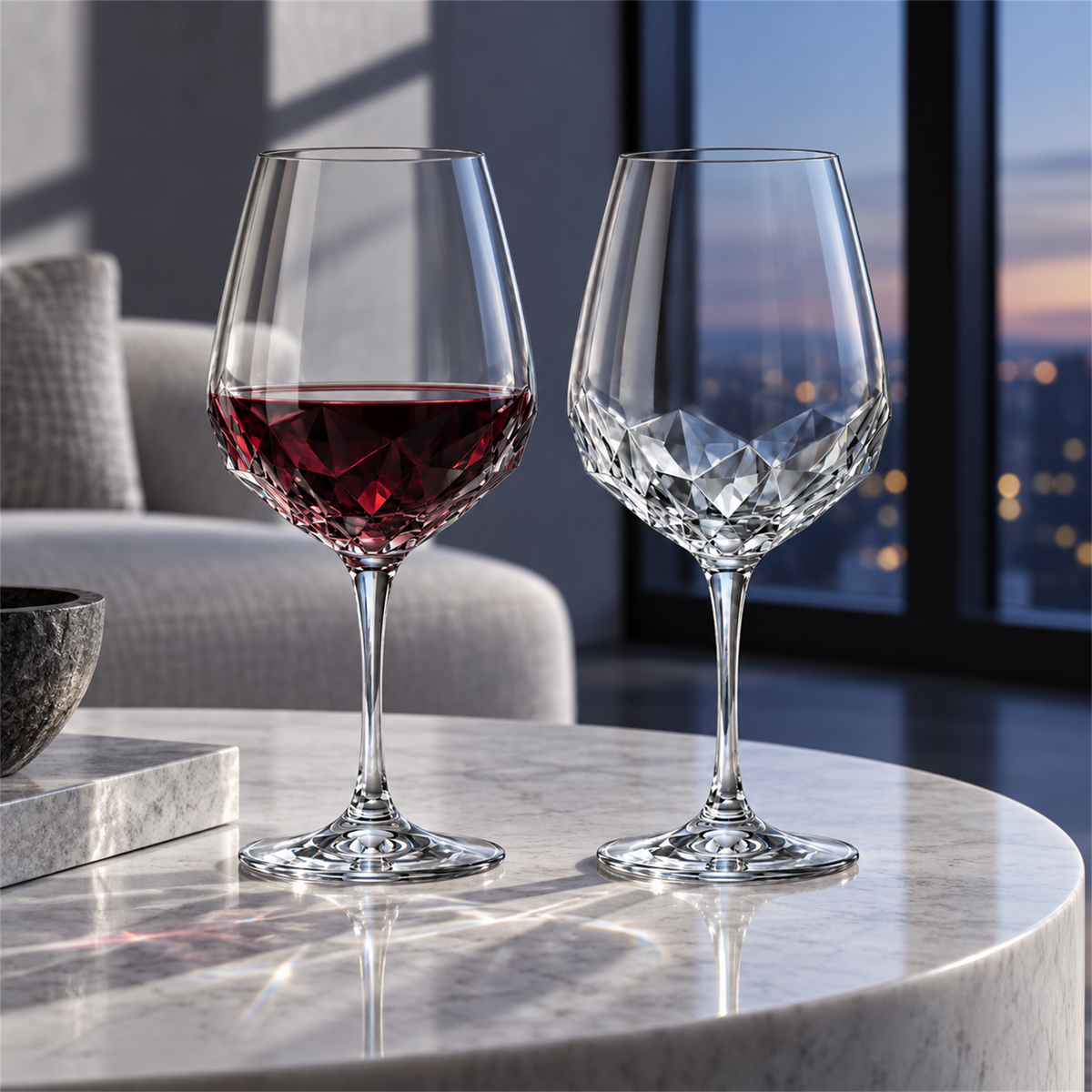 Glacier Facet Red Wine Glass – Set of 2