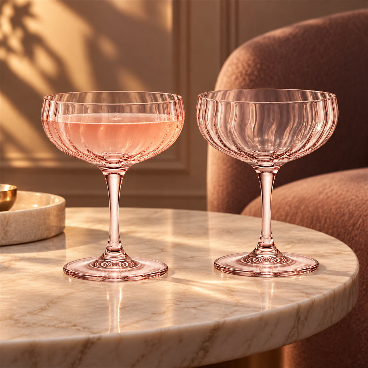 Vintage Wave Coupe Cocktail Glass – Set of 2