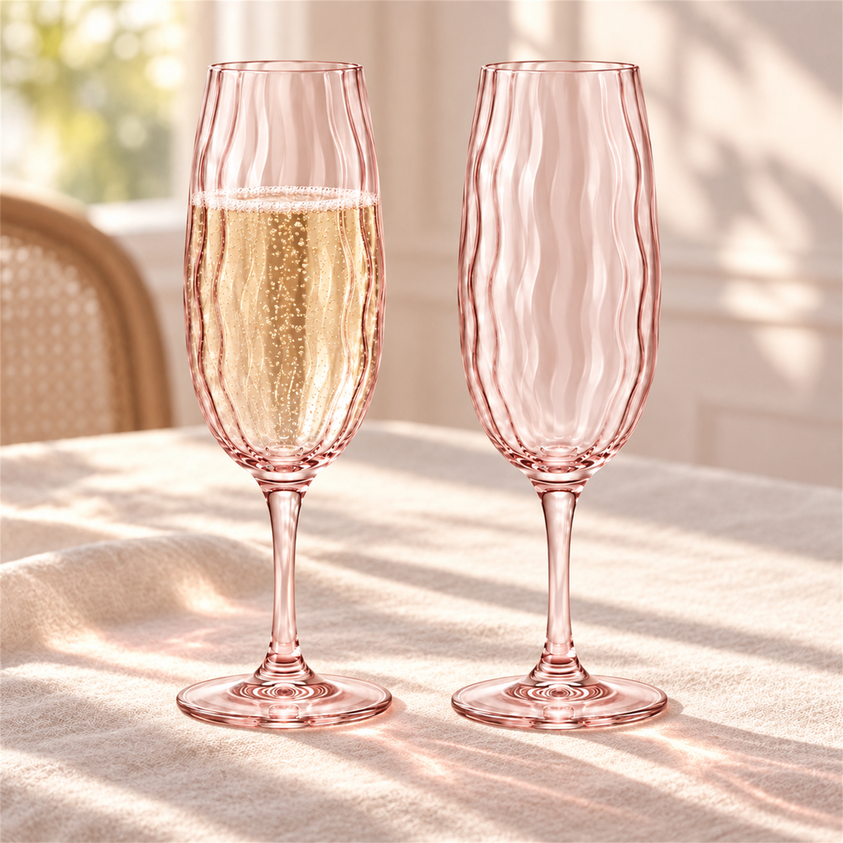 Vintage Wave Champagne Glass – Set of 2