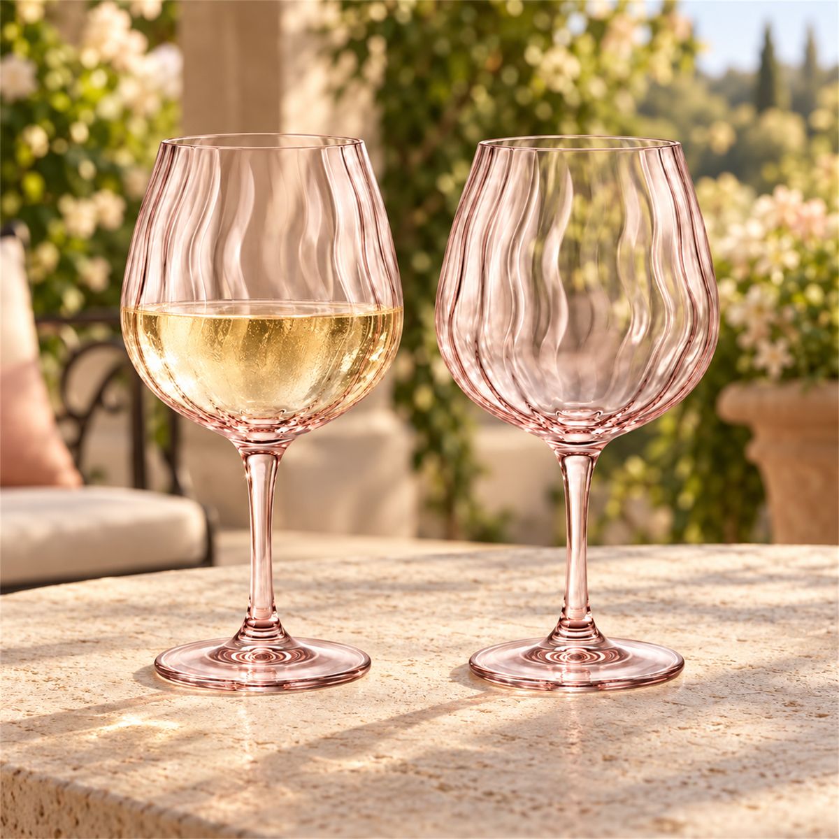 Vintage Wave White Wine Glass – Set of 2