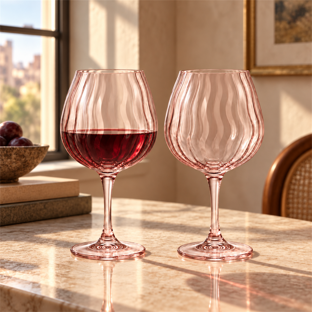 Vintage Wave Red Wine Glass – Set of 2