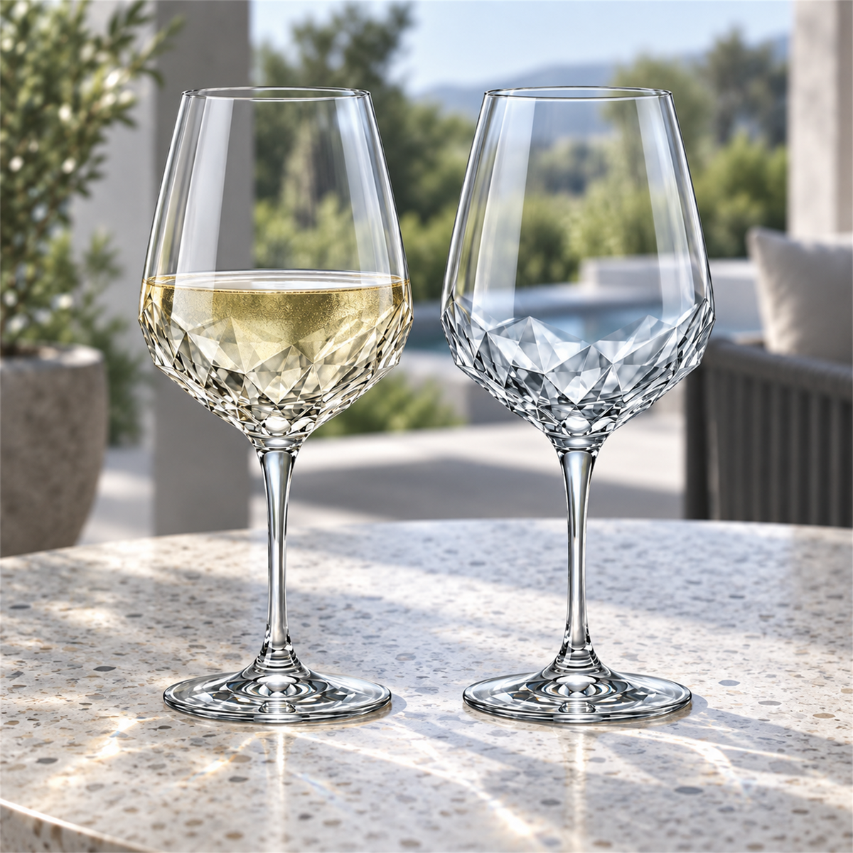 Glacier Facet White Wine Glass – Set of 2