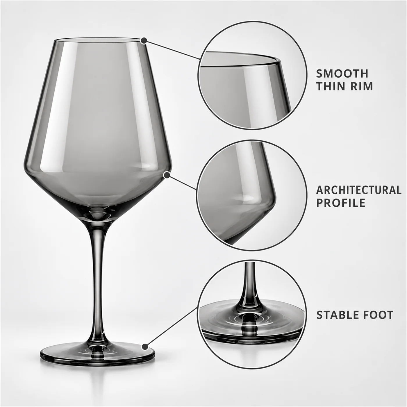 Smoke Architectural red wine glass feature callouts