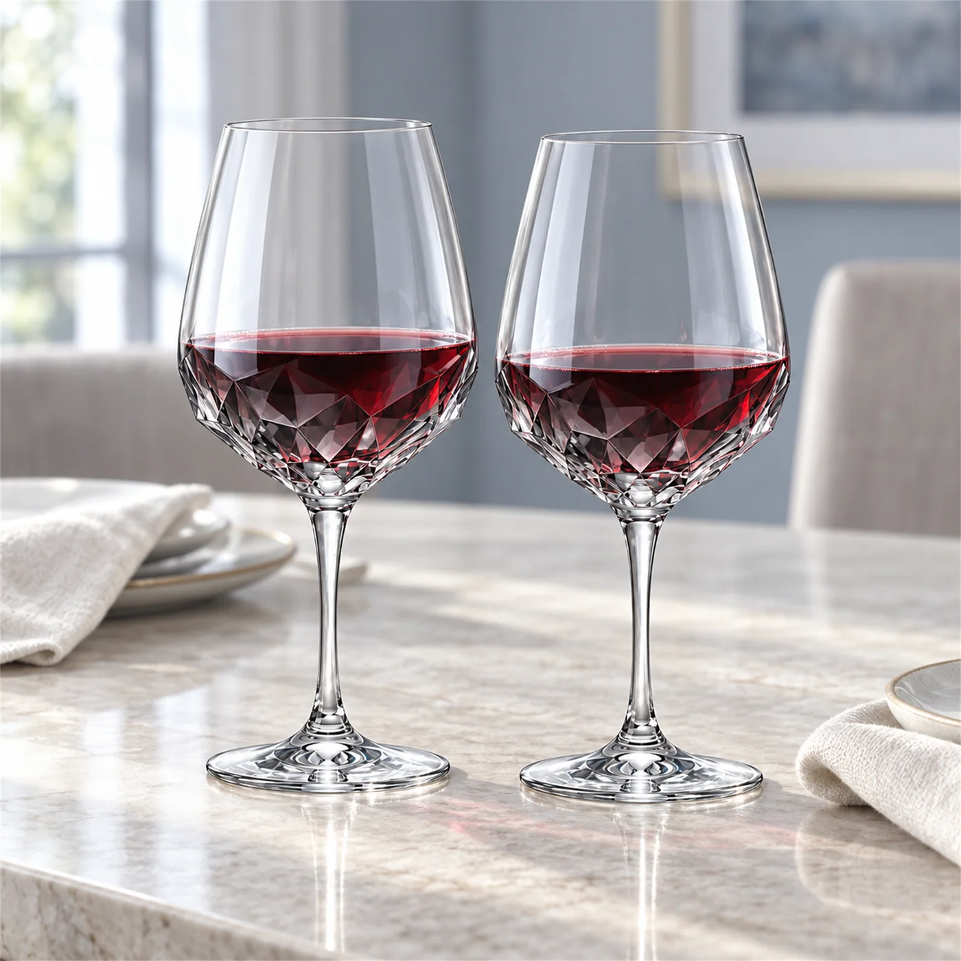 Glacier Facet glasses in a cool modern setting