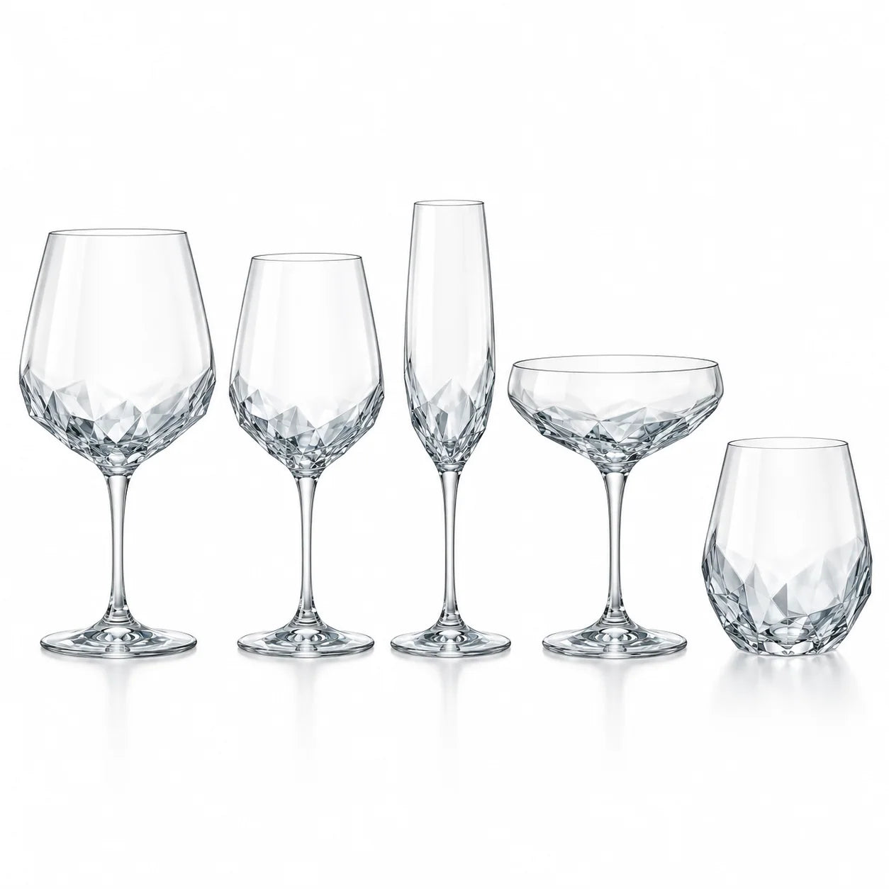 The five Glacier Facet glass designs