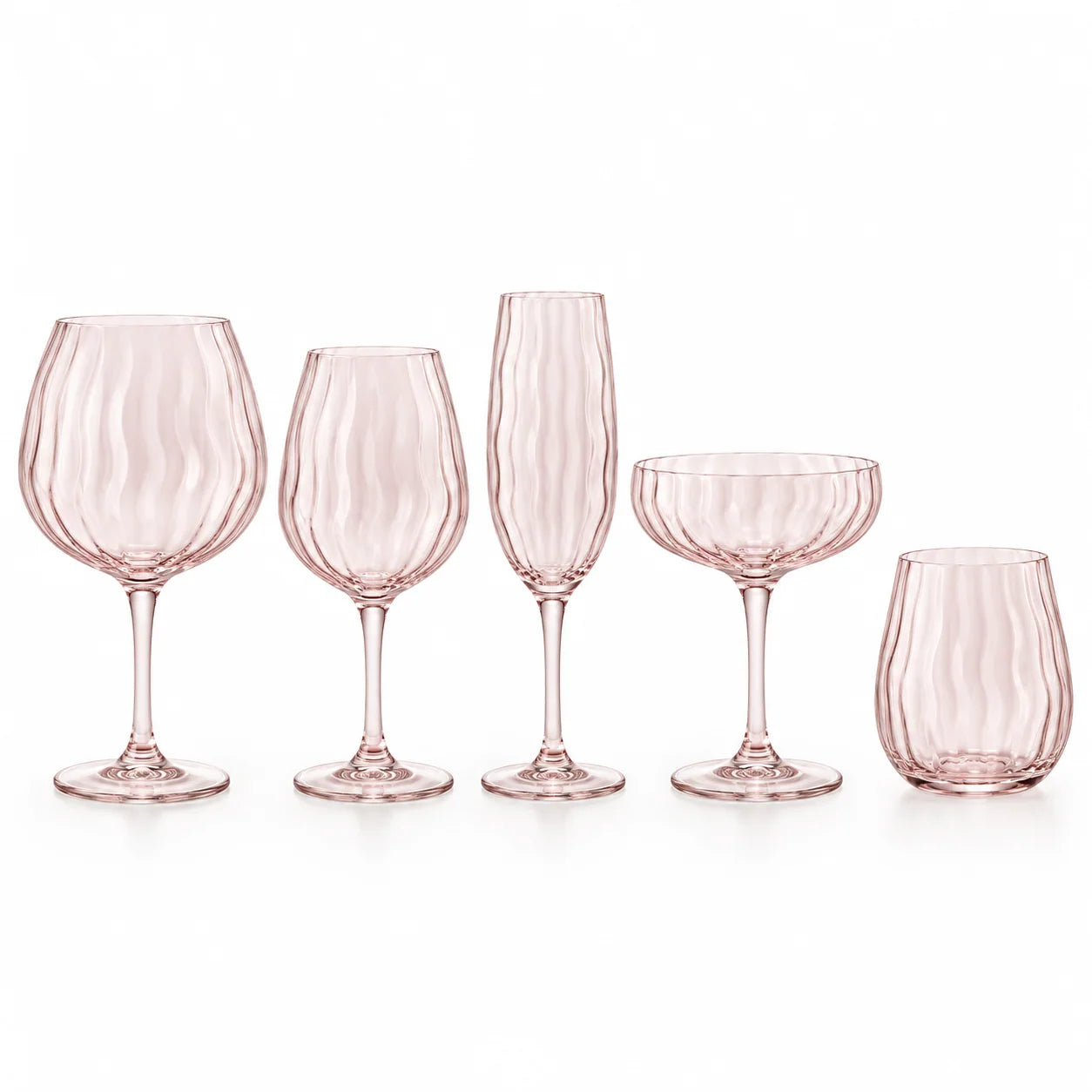 The five Vintage Wave glass designs